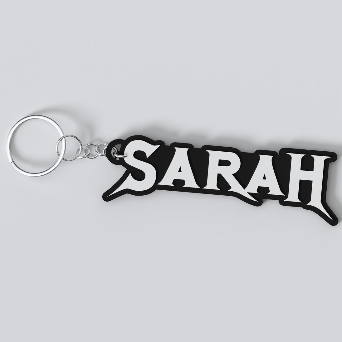 Custom Megadeth keychain with the names 'Sarah'