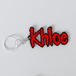 Customized Slipknot keychain with the names 'Khloe'.