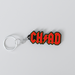 Custom ACDC keychain with the name 'CHAD'.