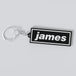 Custom Oasis keychain with the name 'james'