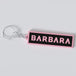 Black pink custom keychain with the names "BARBARA"
