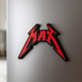 Custom Metallica fridge magnet with the name "Max"