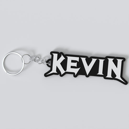 Custom Megadeth keychain with the names 'Kevin'