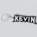 Custom Megadeth keychain with the names 'Kevin'