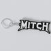 Custom Megadeth keychain with the names 'Mitch'