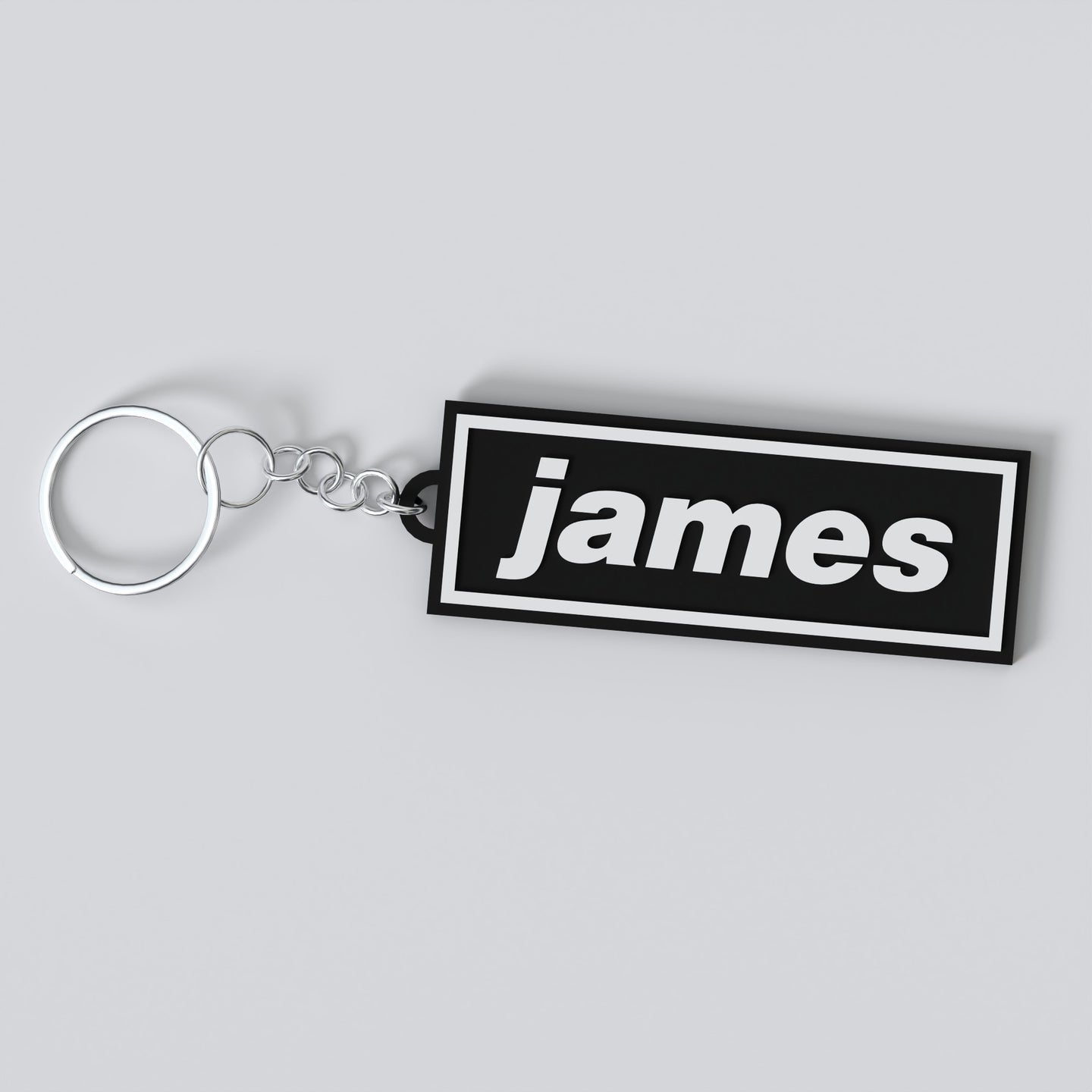 Custom Oasis keychain with the name 'james'