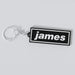 Custom Oasis keychain with the name 'james'