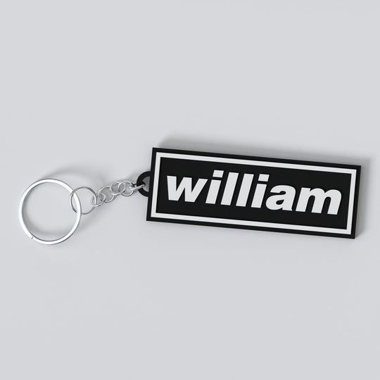 Custom Oasis keychain with the name 'william'.