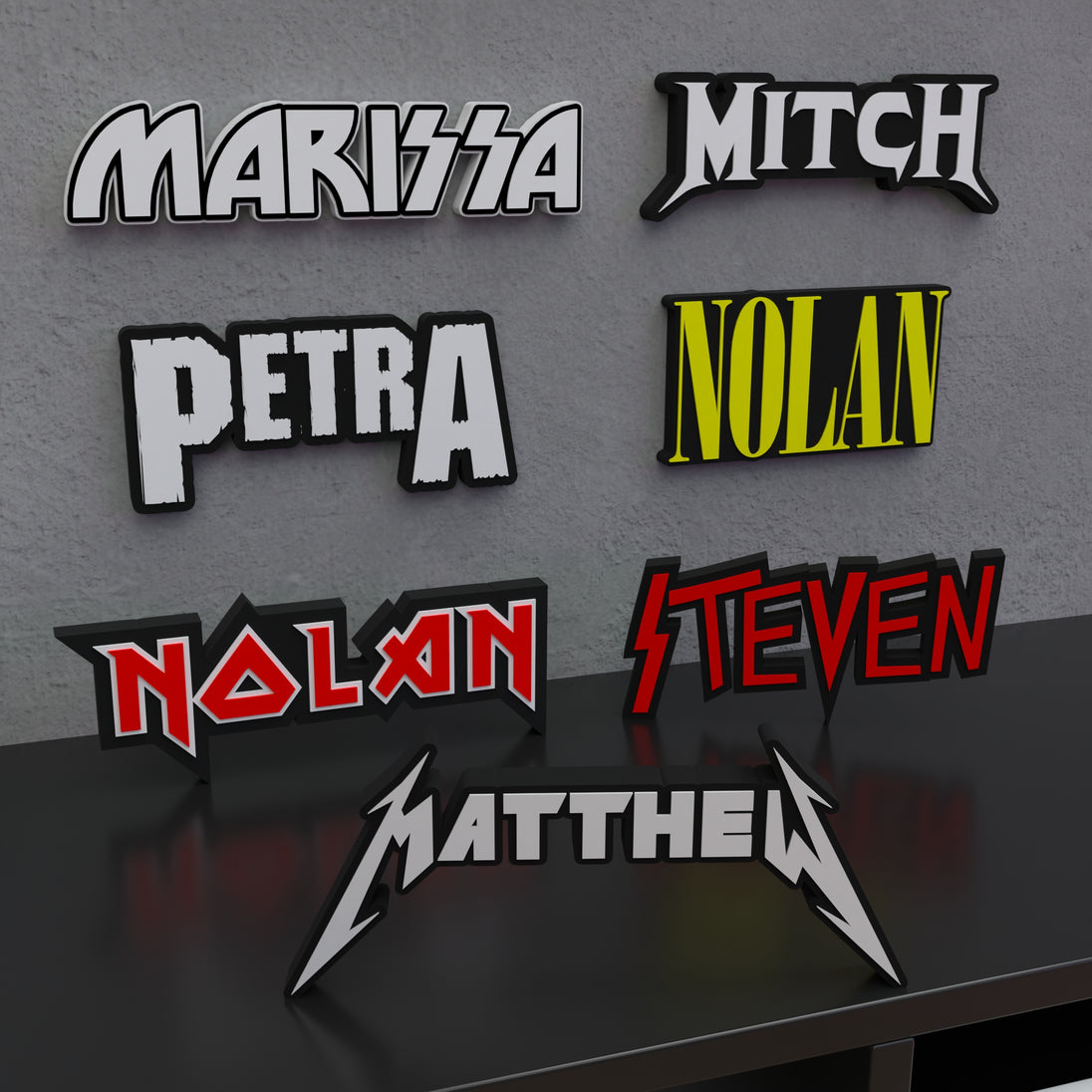 Custom Metal Band Logo - Metallica, Megadeth, Iron Maiden, Nirvana, Slayer, Pantera, Kiss
