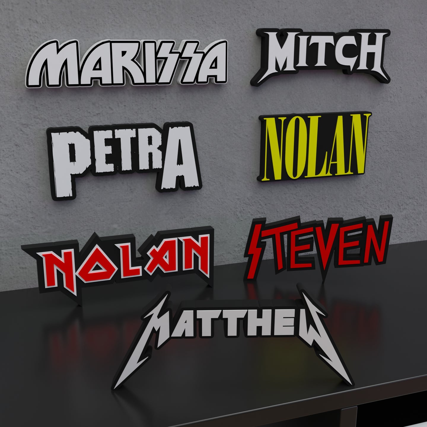 Custom Metal Band Logo - Metallica, Megadeth, Iron Maiden, Nirvana, Slayer, Pantera, Kiss