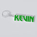 Custom KISS keychain with the name Kevin